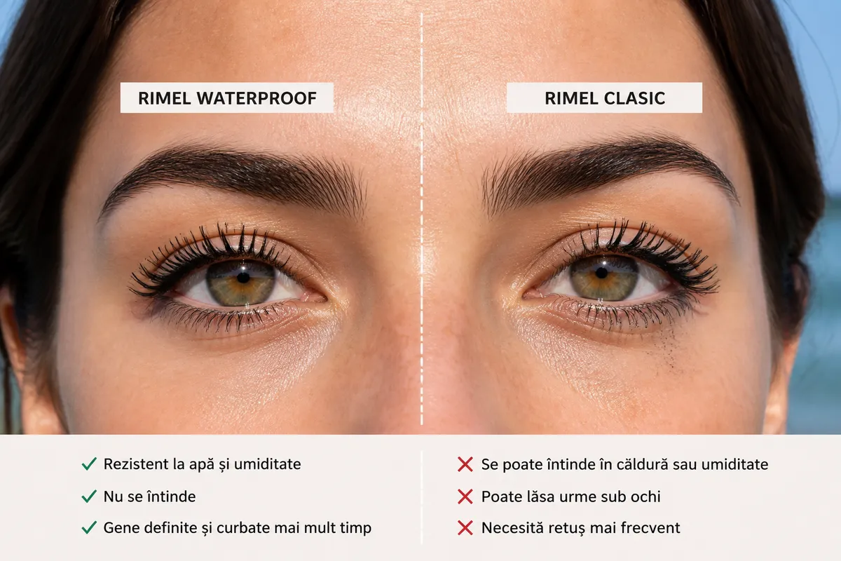 diferență rimel waterproof față de rimel clasic