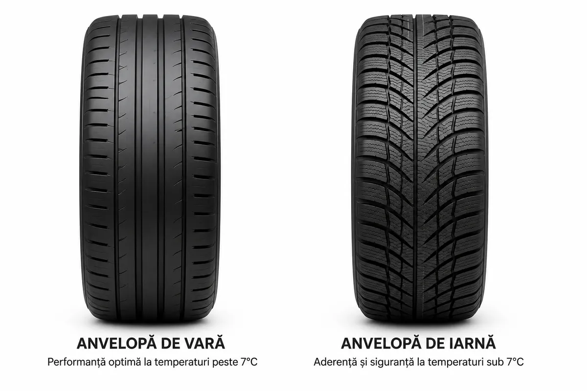 diferențe anvelope vară iarnă temperatură