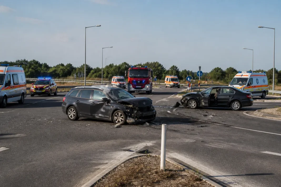 Patru răniți într-un accident la intersecția Centurii Timișoarei cu drumul spre aeroport