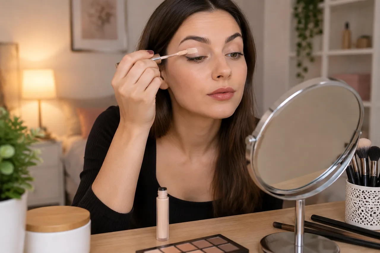 pregătirea pleoapei pentru eyeliner fără migrare