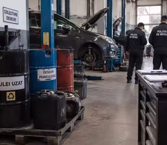Service auto din Negru Vodă, verificat de polițiști pentru gestionarea deșeurilor